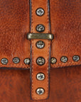 Spaghetti Western Swc155Tan Envelope Vintage Handmade Drum Dyed Genuine European Cowhide Leather Women Bag Western Handbag Purse