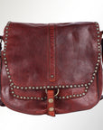 Spaghetti Western Swc157Bcg Cross Body I Vintage Handmade Drum Dyed Genuine European Cowhide Leather Women Bag Western Handbag Purse