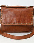 Spaghetti Western Swc163Cg Envelope Vintage Handmade Drum Dyed Genuine European Cowhide Leather Women Bag Western Handbag Purse