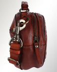 Spaghetti Western Swc168Cg Canteen Vintage Handmade Drum Dyed Genuine European Cowhide Leather Women Bag Western Handbag Purse