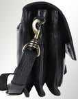 Spaghetti Western Swc170Blk Cross Body I Vintage Handmade Drum Dyed Genuine European Cowhide Leather Women Bag Western Handbag Purse