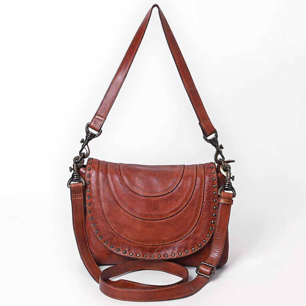 Spaghetti Western Swc174Cg Cross Body I Vintage Handmade Drum Dyed Genuine European Cowhide Leather Women Bag Western Handbag Purse