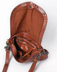 Spaghetti Western Swc174Cg Cross Body I Vintage Handmade Drum Dyed Genuine European Cowhide Leather Women Bag Western Handbag Purse