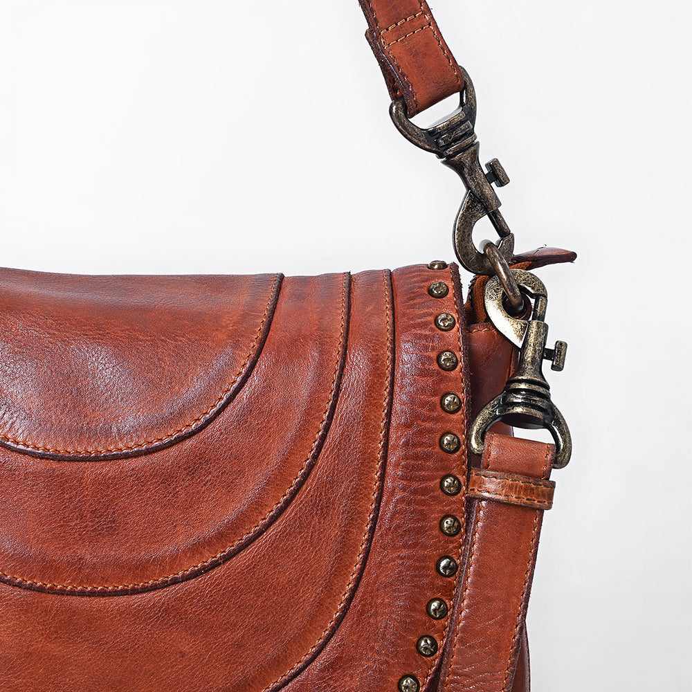 Spaghetti Western Swc174Cg Cross Body I Vintage Handmade Drum Dyed Genuine European Cowhide Leather Women Bag Western Handbag Purse