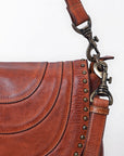 Spaghetti Western Swc174Cg Cross Body I Vintage Handmade Drum Dyed Genuine European Cowhide Leather Women Bag Western Handbag Purse