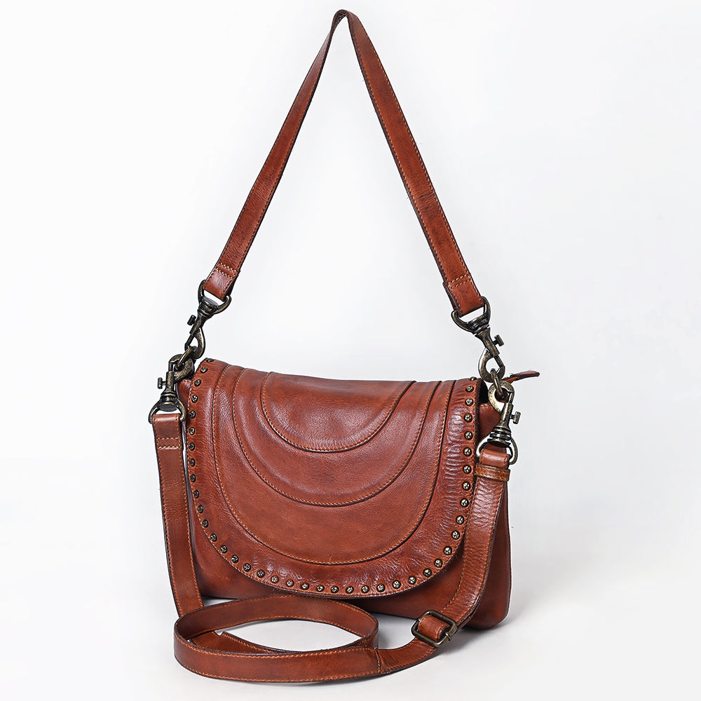 Spaghetti Western Swc174Cg Cross Body I Vintage Handmade Drum Dyed Genuine European Cowhide Leather Women Bag Western Handbag Purse