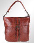 Spaghetti Western Swc175Cg Hobo Vintage Handmade Drum Dyed Genuine European Cowhide Leather Women Bag Western Handbag Purse
