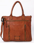 Spaghetti Western Swc179Cg Tote Vintage Handmade Drum Dyed Genuine European Cowhide Leather Women Bag Western Handbag Purse