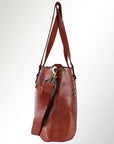 Spaghetti Western Swc181Cg Tote Vintage Handmade Drum Dyed Genuine European Cowhide Leather Women Bag Western Handbag Purse