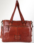 Spaghetti Western Swc181Cg Tote Vintage Handmade Drum Dyed Genuine European Cowhide Leather Women Bag Western Handbag Purse