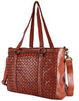 Spaghetti Western Swc181Cg Tote Vintage Handmade Drum Dyed Genuine European Cowhide Leather Women Bag Western Handbag Purse