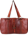 Spaghetti Western Swc186Cg Tote Vintage Handmade Drum Dyed Genuine European Cowhide Leather Women Bag Western Handbag Purse