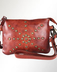Spaghetti Western Swc196Cg Wallet Vintage Handmade Drum Dyed Genuine European Cowhide Leather Women Bag Western Handbag Purse