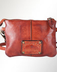 Spaghetti Western Swc196Cg Wallet Vintage Handmade Drum Dyed Genuine European Cowhide Leather Women Bag Western Handbag Purse