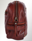 Spaghetti Western Swc200Cg Toiletry Vintage Handmade Drum Dyed Genuine European Cowhide Leather Women Bag Western Handbag Purse