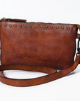 Spaghetti Western Swc192Cg Cross Body I Vintage Handmade Drum Dyed Genuine European Cowhide Leather Women Bag Western Handbag Purse