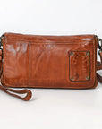 Spaghetti Western Swc195Cg Wallet Vintage Handmade Drum Dyed Genuine European Cowhide Leather Women Bag Western Handbag Purse