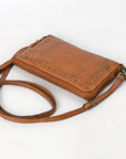 Spaghetti Western Swc197Tan Organiser Vintage Handmade Drum Dyed Genuine European Cowhide Leather Women Bag Western Handbag Purse