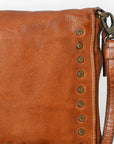 Spaghetti Western Swc197Tan Organiser Vintage Handmade Drum Dyed Genuine European Cowhide Leather Women Bag Western Handbag Purse