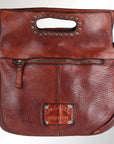 Spaghetti Western Swc173Cg Clutch Vintage Handmade Drum Dyed Genuine European Cowhide Leather Women Bag Western Handbag Purse