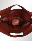 Spaghetti Western Swc173Cg Clutch Vintage Handmade Drum Dyed Genuine European Cowhide Leather Women Bag Western Handbag Purse