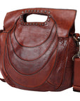 Spaghetti Western Swc173Cg Clutch Vintage Handmade Drum Dyed Genuine European Cowhide Leather Women Bag Western Handbag Purse