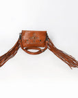 Spaghetti Western Swc147Tan Envelope Vintage Handmade Drum Dyed Genuine European Cowhide Leather Women Bag Western Handbag Purse