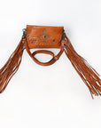 Spaghetti Western Swc147Tan Envelope Vintage Handmade Drum Dyed Genuine European Cowhide Leather Women Bag Western Handbag Purse