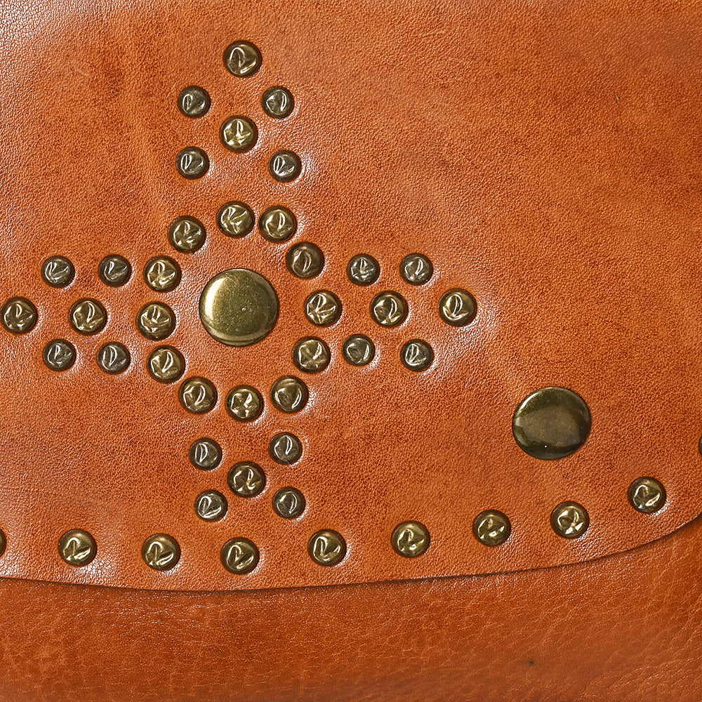 Spaghetti Western Swc147Tan Envelope Vintage Handmade Drum Dyed Genuine European Cowhide Leather Women Bag Western Handbag Purse
