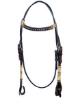 Bar H Equine Western Horse Rawhide Genuine American Leather Headstall