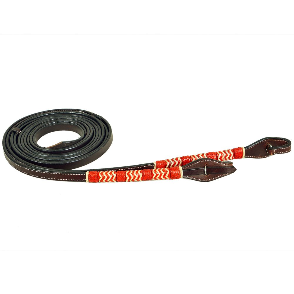 Bar H Equine Western Horse 8ft Rawhide Braiding American Leather Split Reins