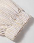 Khaki Stripe Mix Half Zip French Terry Plus Size Sweatshirt