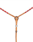 BAR H EQUINE Red Rawhide Horse Western Leather Breast Collar Tan