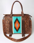 American Darling Briefcase Hand Tooled Saddle Blanket Genuine Leather women bag western handbag purse