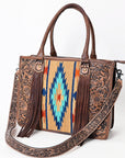 American Darling Briefcase Hand Tooled Saddle Blanket Genuine Leather women bag western handbag purse
