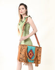 American Darling Briefcase Hand Tooled Saddle Blanket Genuine Leather women bag western handbag purse
