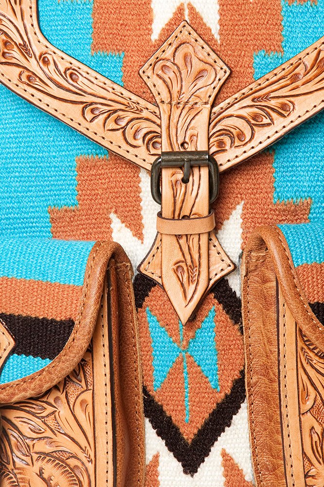 American Darling Hand Tooled Saddle Blanket Genuine Leather Women Bag Western Handbag Purse