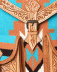 American Darling Hand Tooled Saddle Blanket Genuine Leather Women Bag Western Handbag Purse