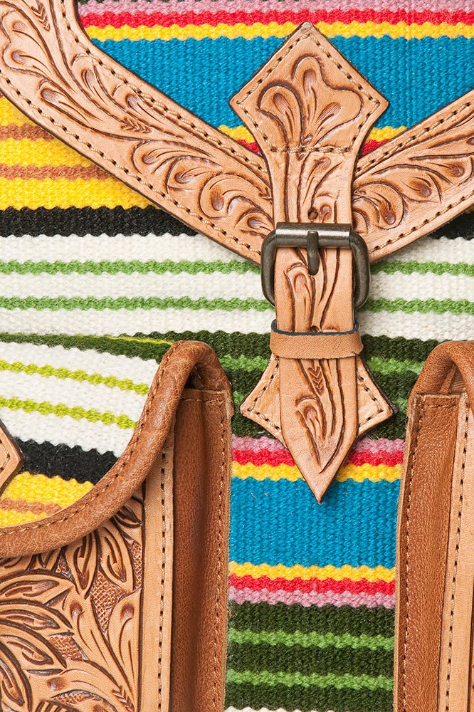 American Darling Hand Tooled Saddle Blanket Genuine Leather Women Bag Western Handbag Purse
