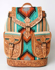 American Darling Hand Tooled Saddle Blanket Genuine Leather Women Bag Western Handbag Purse