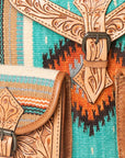 American Darling Hand Tooled Saddle Blanket Genuine Leather Women Bag Western Handbag Purse