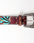 American Darling ADBLF128-L Beautifully Hand Tooled Genuine American Leather Belt Men and  Women