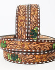 American Darling ADBLF129-L Beautifully Hand Tooled Genuine American Leather Belt Men and  Women