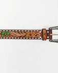 American Darling ADBLF129-L Beautifully Hand Tooled Genuine American Leather Belt Men and  Women