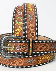 American Darling ADBLF130-L Beautifully Hand Tooled Genuine American Leather Belt Men and  Women