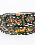 American Darling ADBLF133-L Beautifully Hand Tooled Genuine American Leather Belt Men and  Women