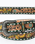 American Darling ADBLF133-L Beautifully Hand Tooled Genuine American Leather Belt Men and  Women