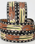 American Darling ADBLF134-L Beautifully Hand Tooled Genuine American Leather Belt Men and  Women