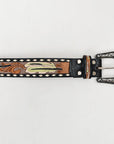 American Darling ADBLF134-L Beautifully Hand Tooled Genuine American Leather Belt Men and  Women