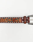 American Darling ADBLF137-L Beautifully Hand Tooled Genuine American Leather Belt Men and  Women